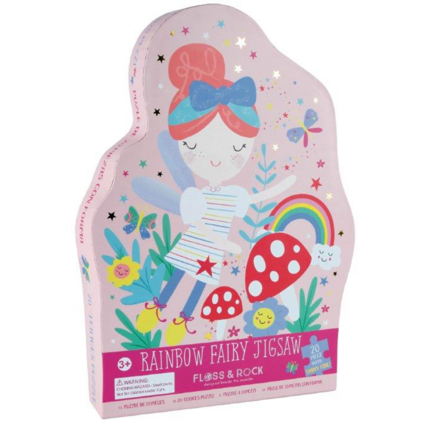 Floss & Rock Puslespil m. formet motiv & æske 20 brikker Rainbow Fairy