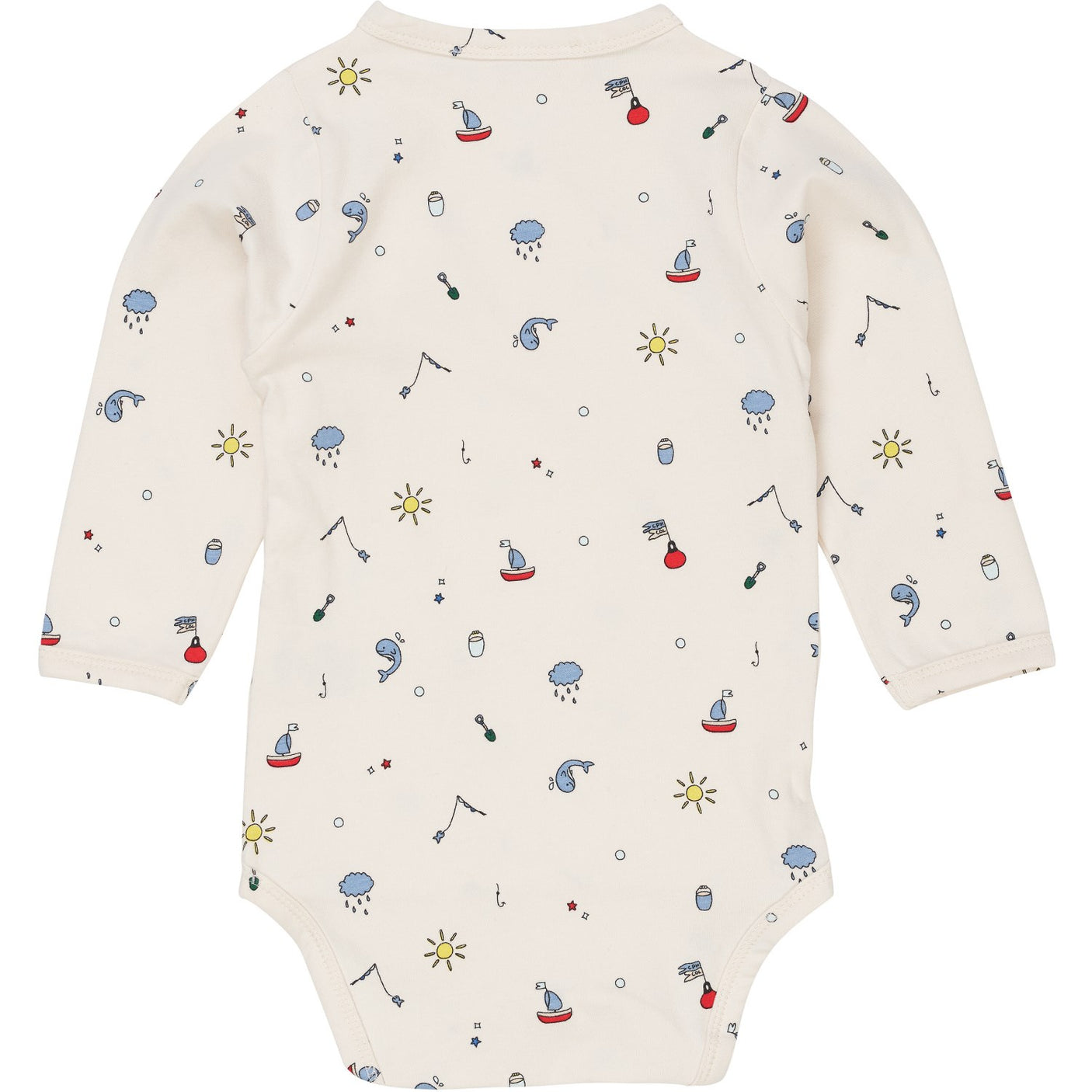 Copenhagen Colors Cream Fishing Print Jersey Crossover Body W Print Ls