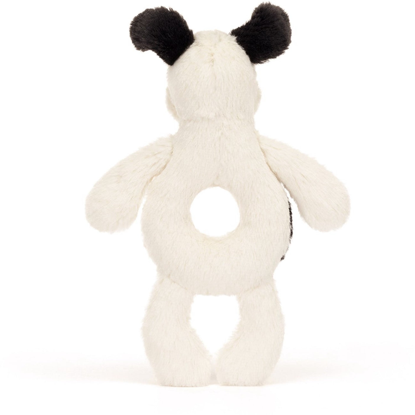 Jellycat Bashful Black & Cream Puppy Ring Rattle