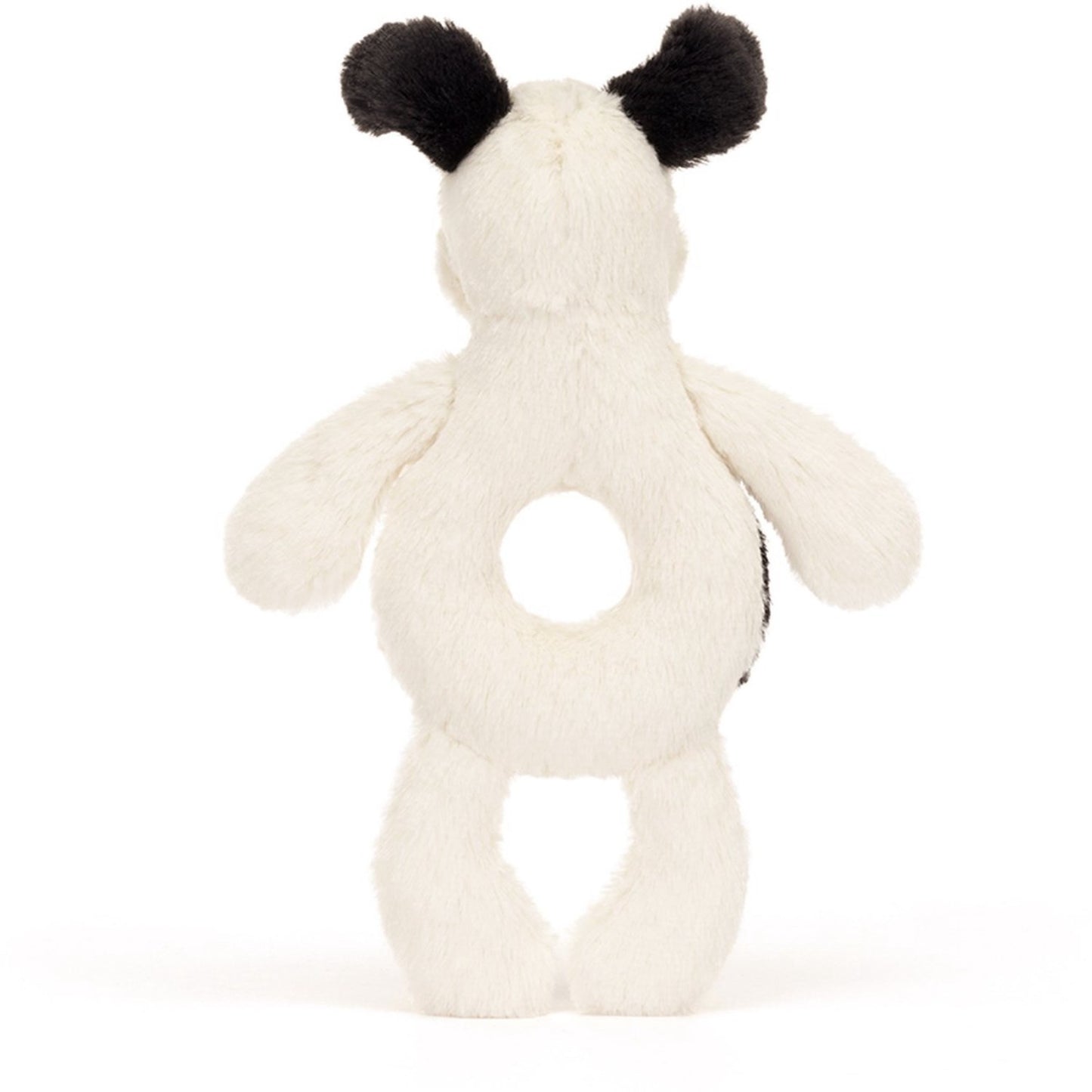 Jellycat Bashful Black & Cream Puppy Ring Rattle