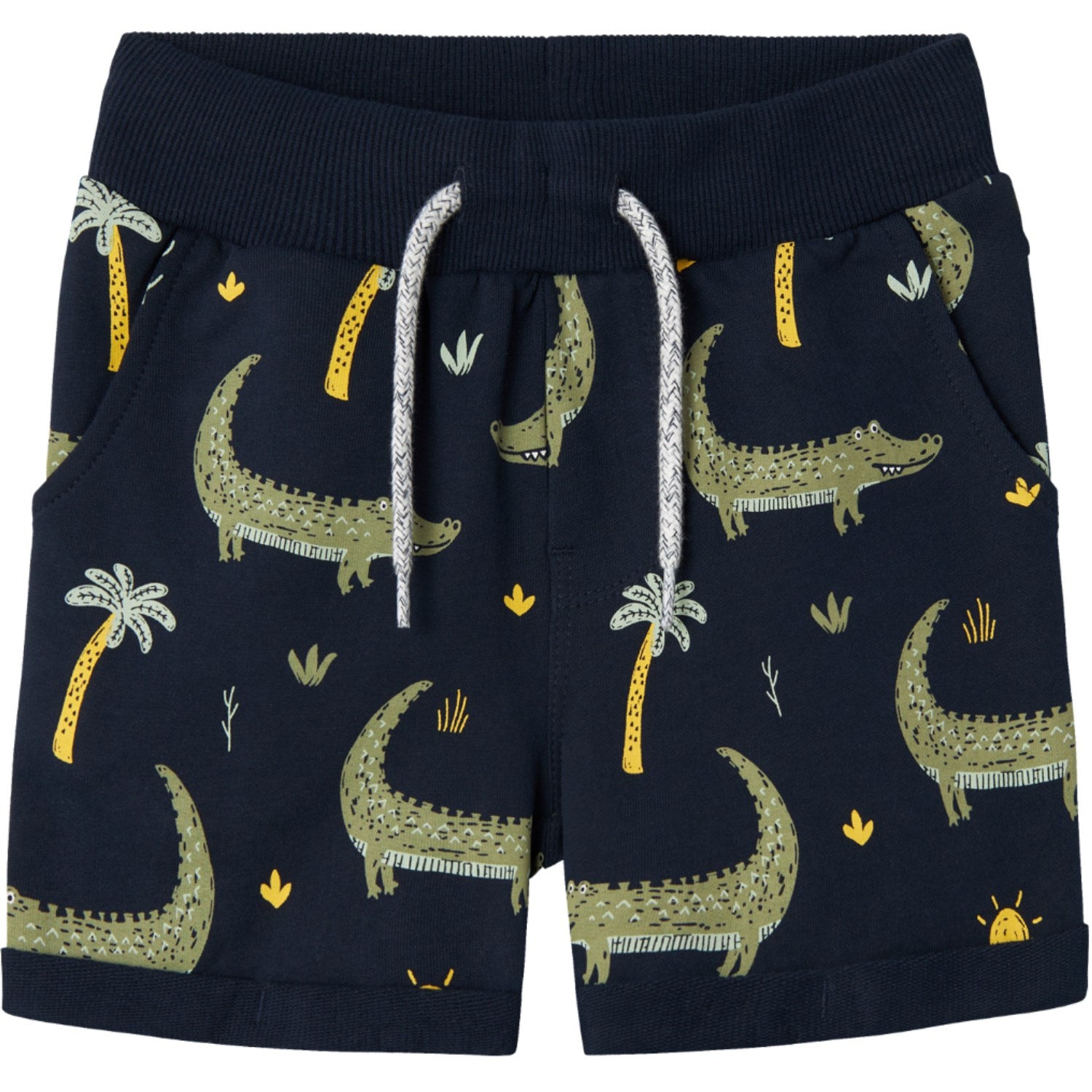 Name It Dark Sapphire Crocodiles Vermo Aop Long Sweat Shorts Noos