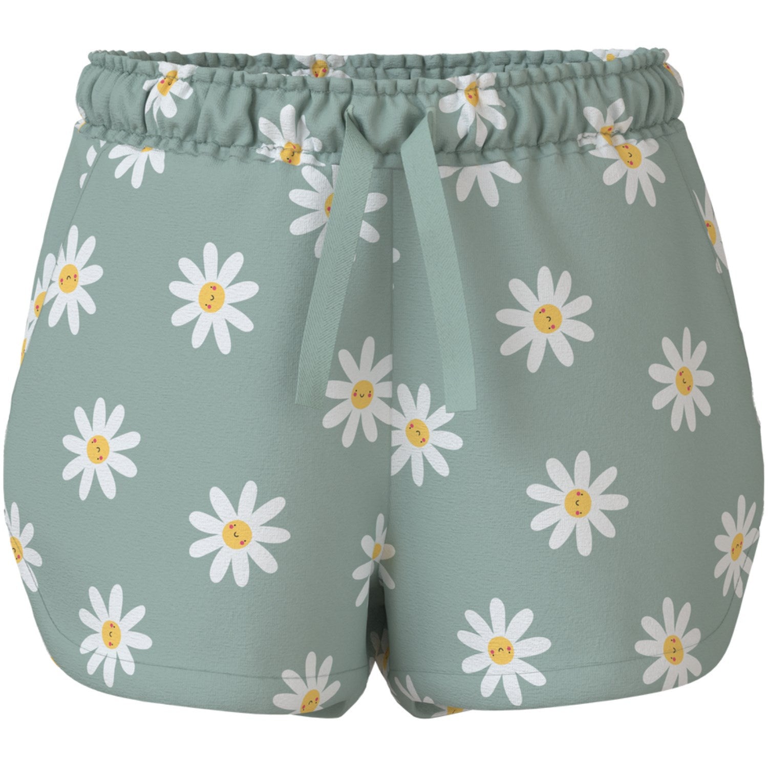 Name It Silt Green Daisy Flowers Vigga Shorts Noos