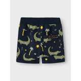 Name It Dark Sapphire Crocodiles Vermo Aop Long Sweat Shorts Noos