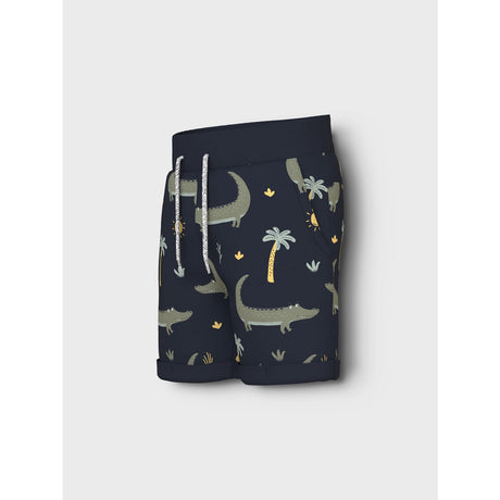 Name It Dark Sapphire Crocodiles Vermo Aop Long Sweat Shorts Noos