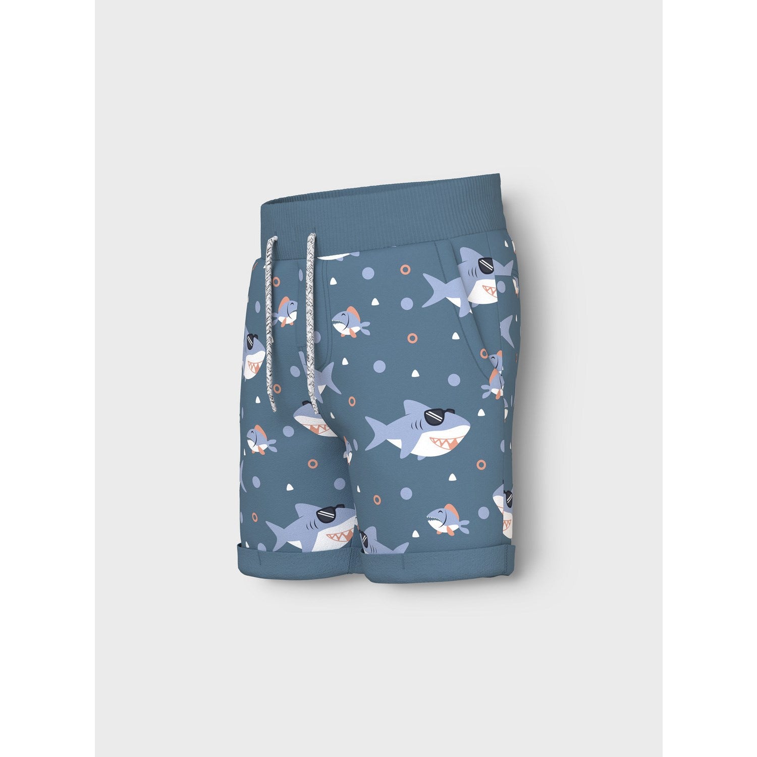 Name It Provincial Blue Sharks Vermo Aop Long Sweat Shorts Noos 2