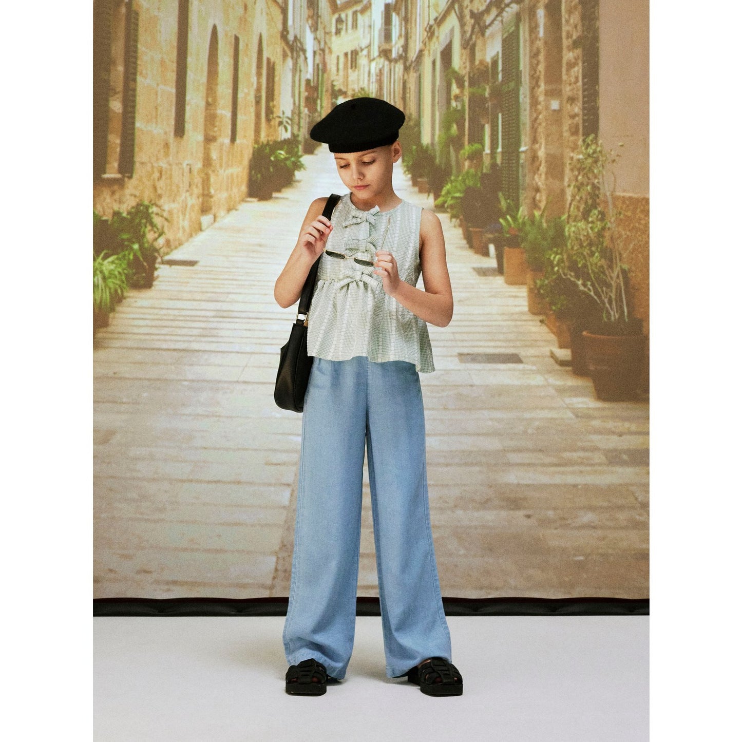 Name It Silt Green Hicheck Blouse