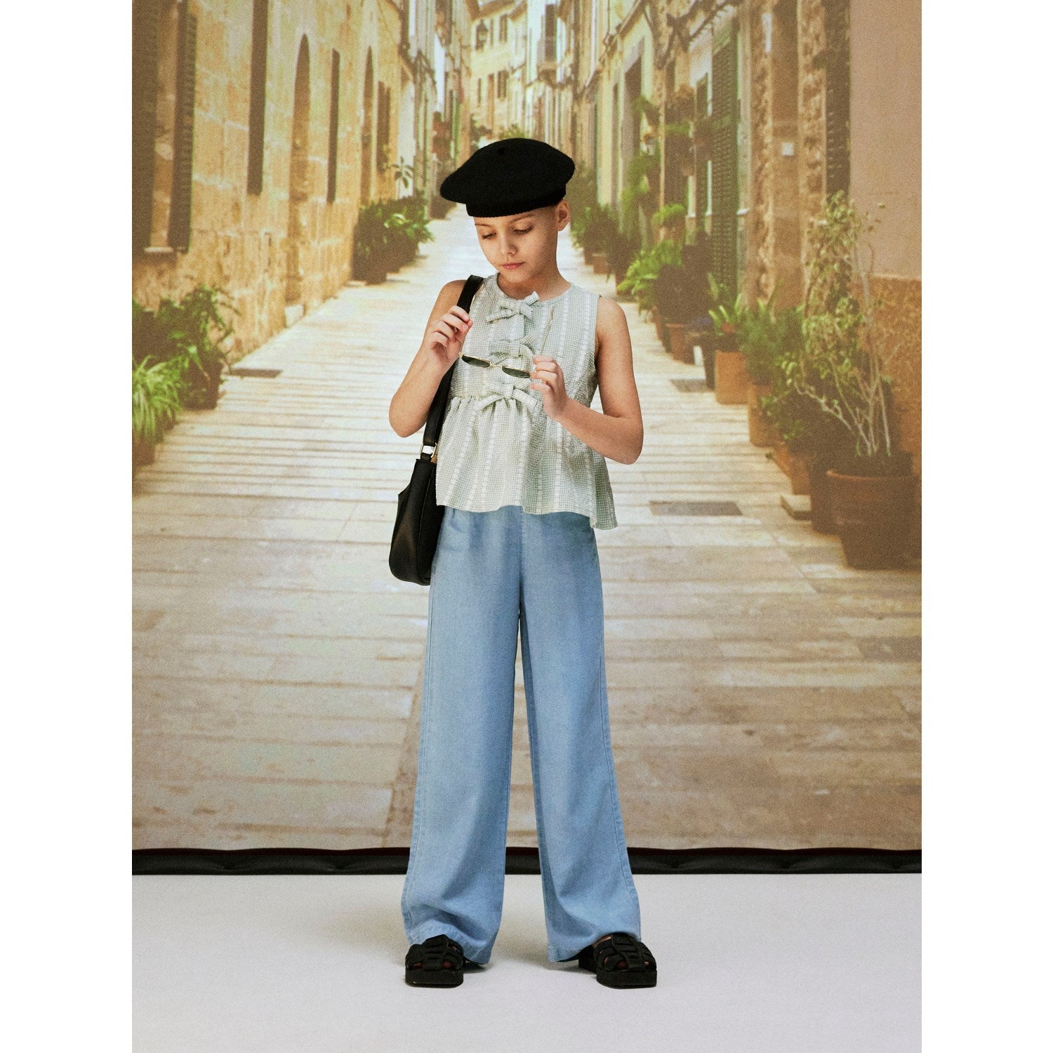 Name It Silt Green Hicheck Blouse