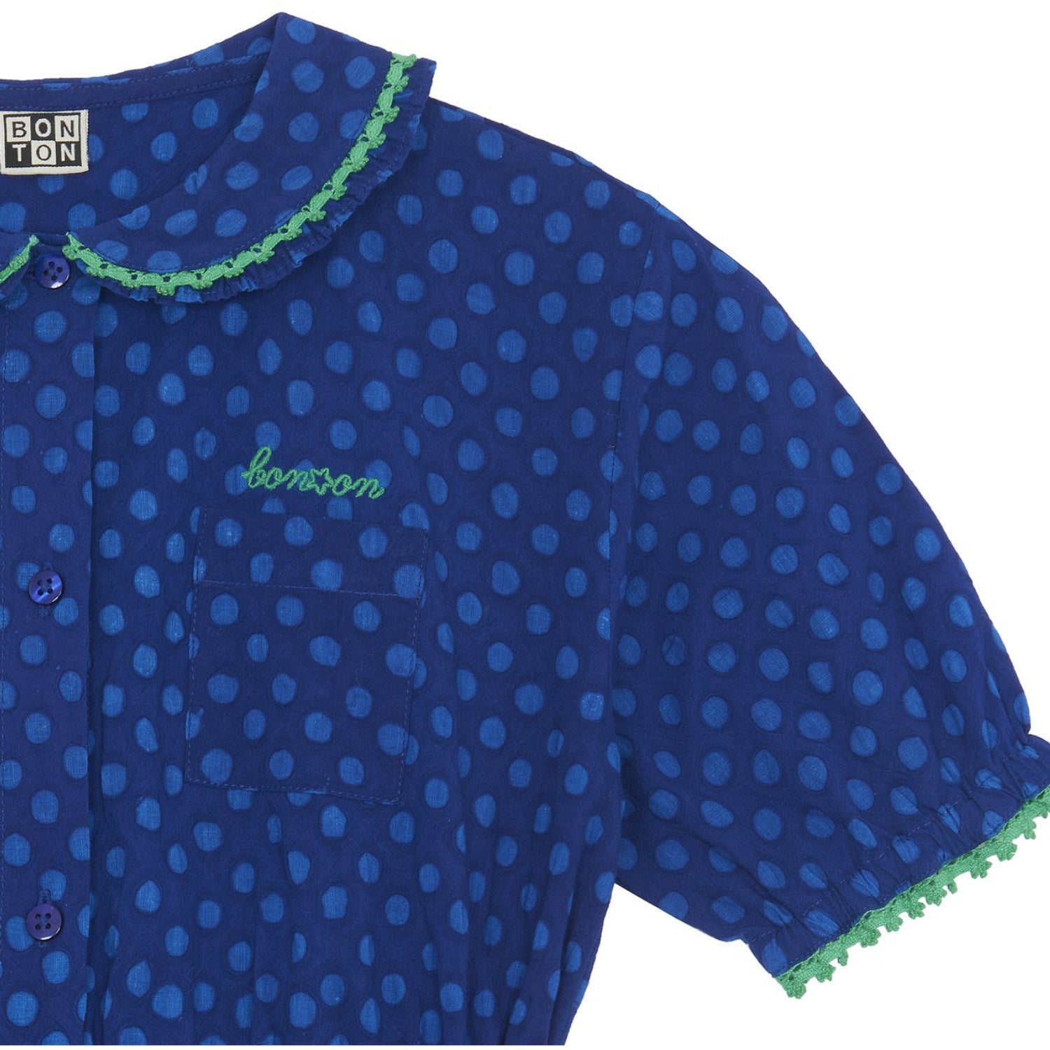 BONTON Pois Bleu Georgia Dress