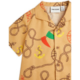 Mini Rodini Beige Nautical AOP Woven Shirt