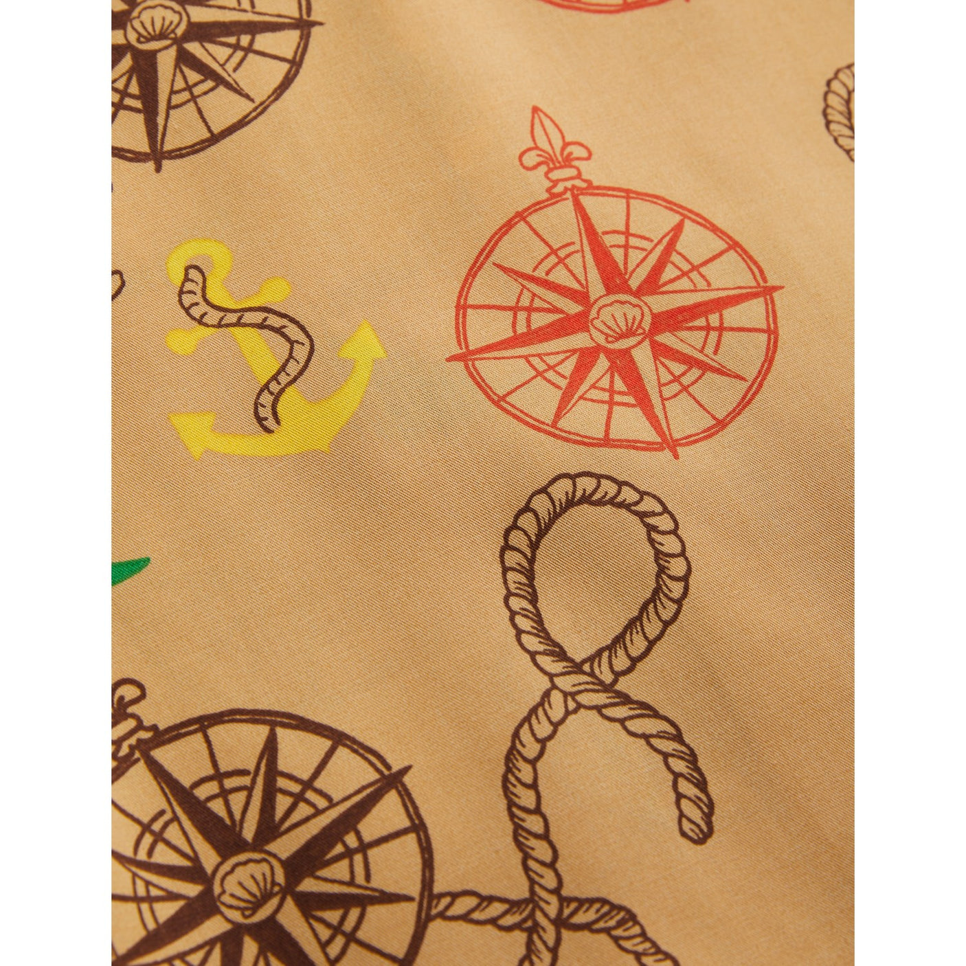 Mini Rodini Beige Nautical AOP Woven Shorts