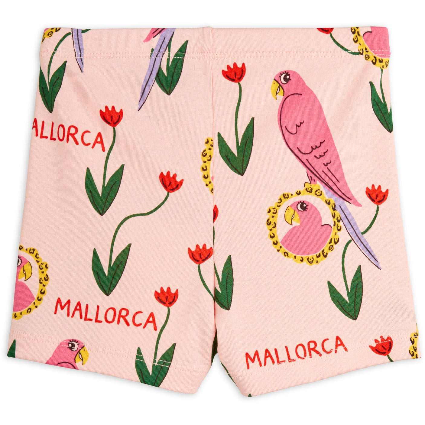 Mini Rodini Pink Parrots AOP Shorts