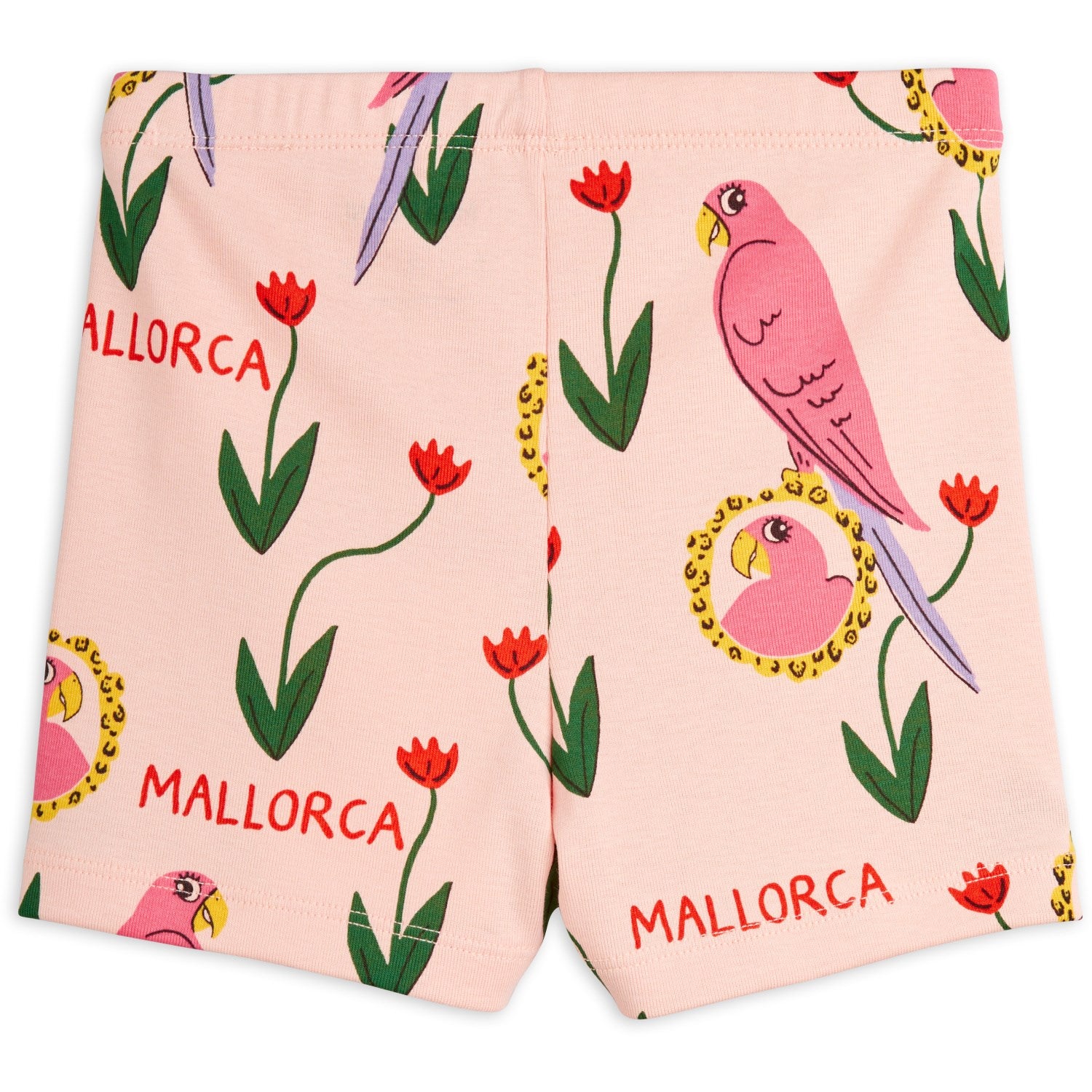 Mini Rodini Pink Parrots AOP Shorts
