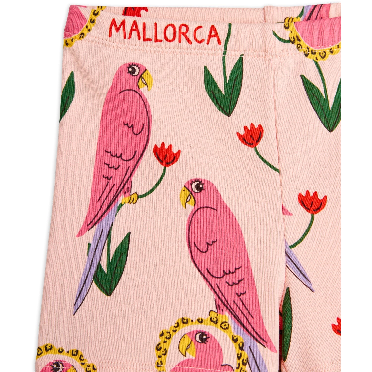 Mini Rodini Pink Parrots AOP Shorts