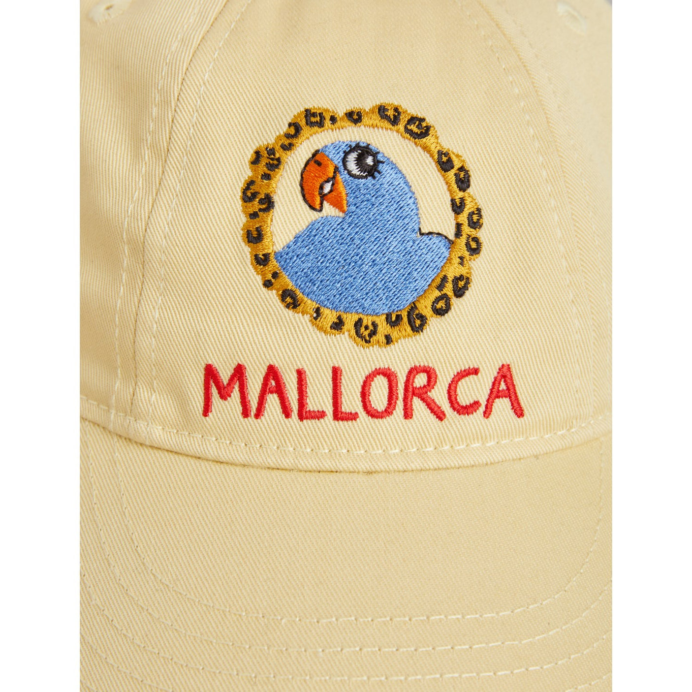 Mini Rodini Yellow Parrot Embroidery Soft Cap