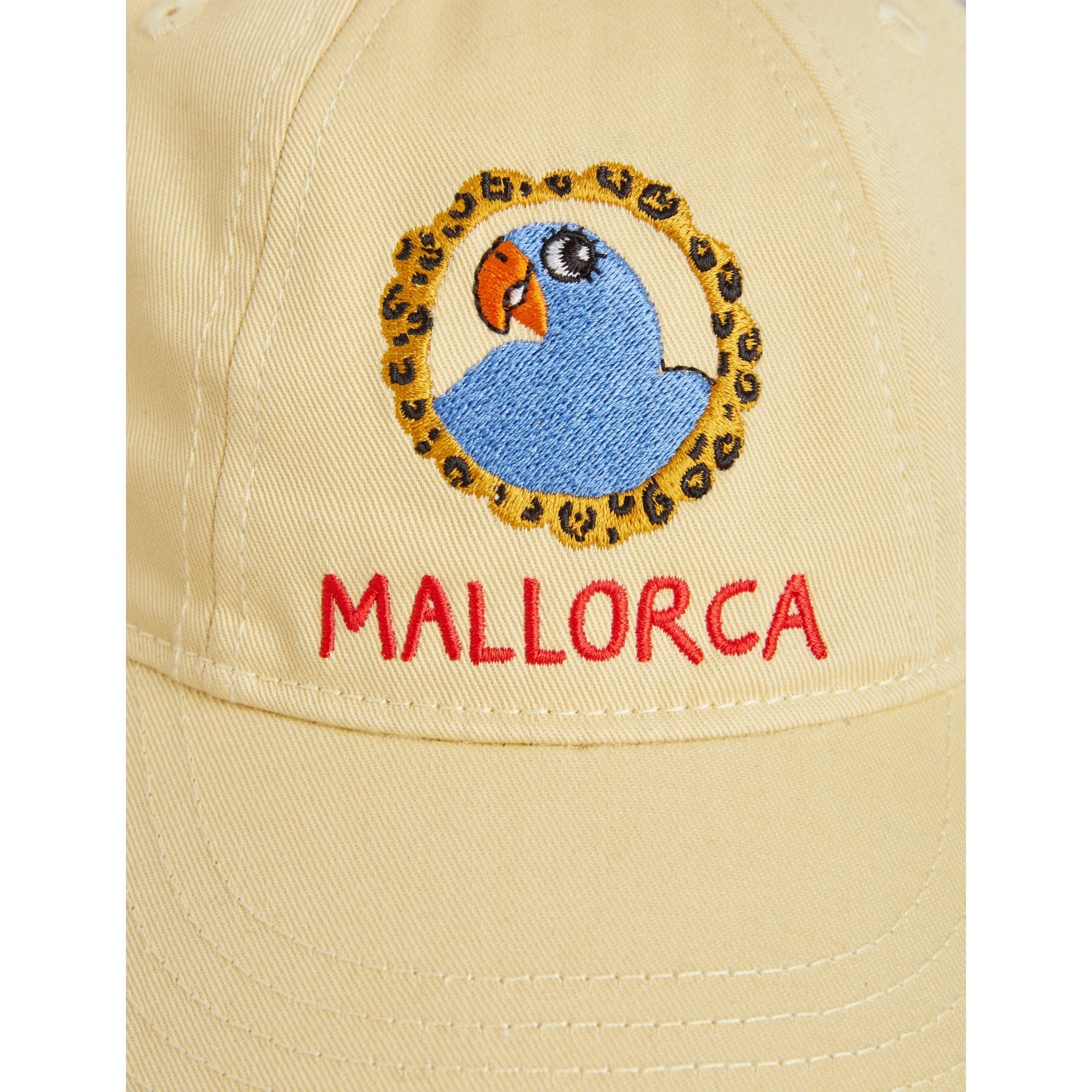 Mini Rodini Yellow Parrot Embroidery Soft Cap