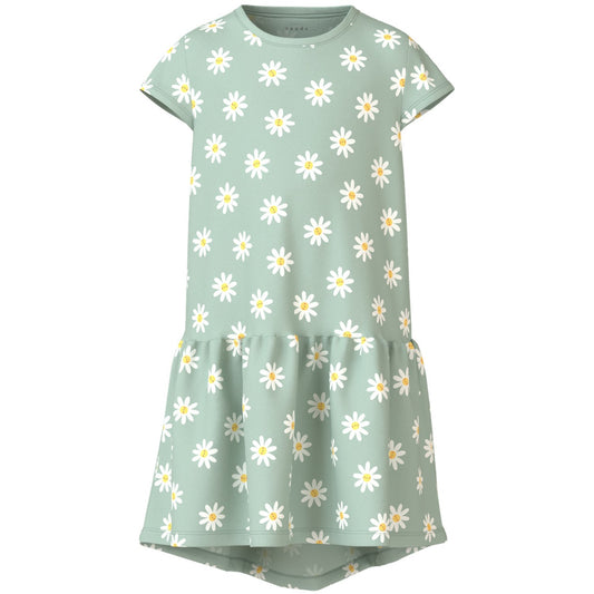 Name It Silt Green Daisy Flowers Vigga Dress