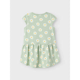 Name It Silt Green Daisy Flowers Vigga Dress Noos