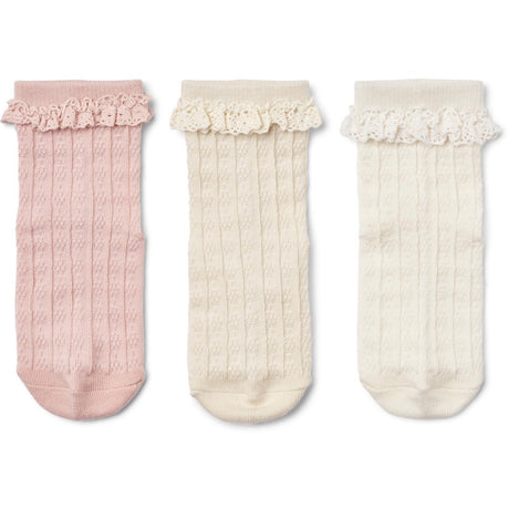 Wheat Powder 3 Pk Naja lace Socks