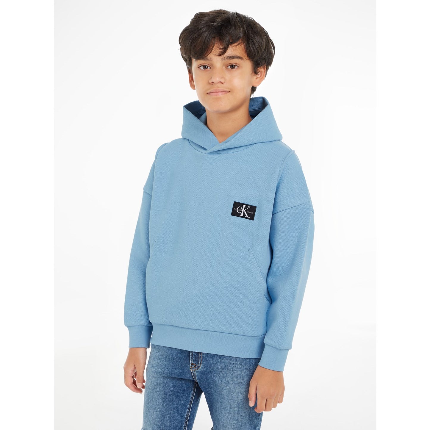 Calvin Klein Pique Modern Comfort Hoodie Dusk Blue