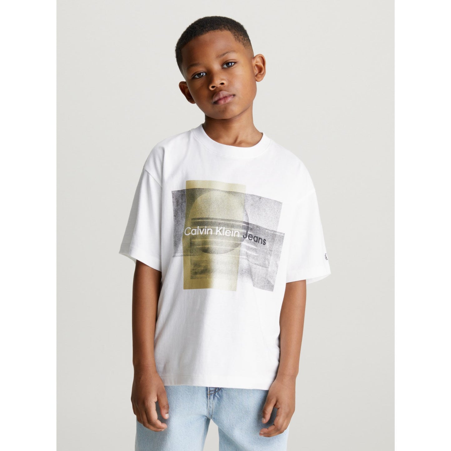 Calvin Klein Layered Graphic Relaxed T-Shirt Bright White