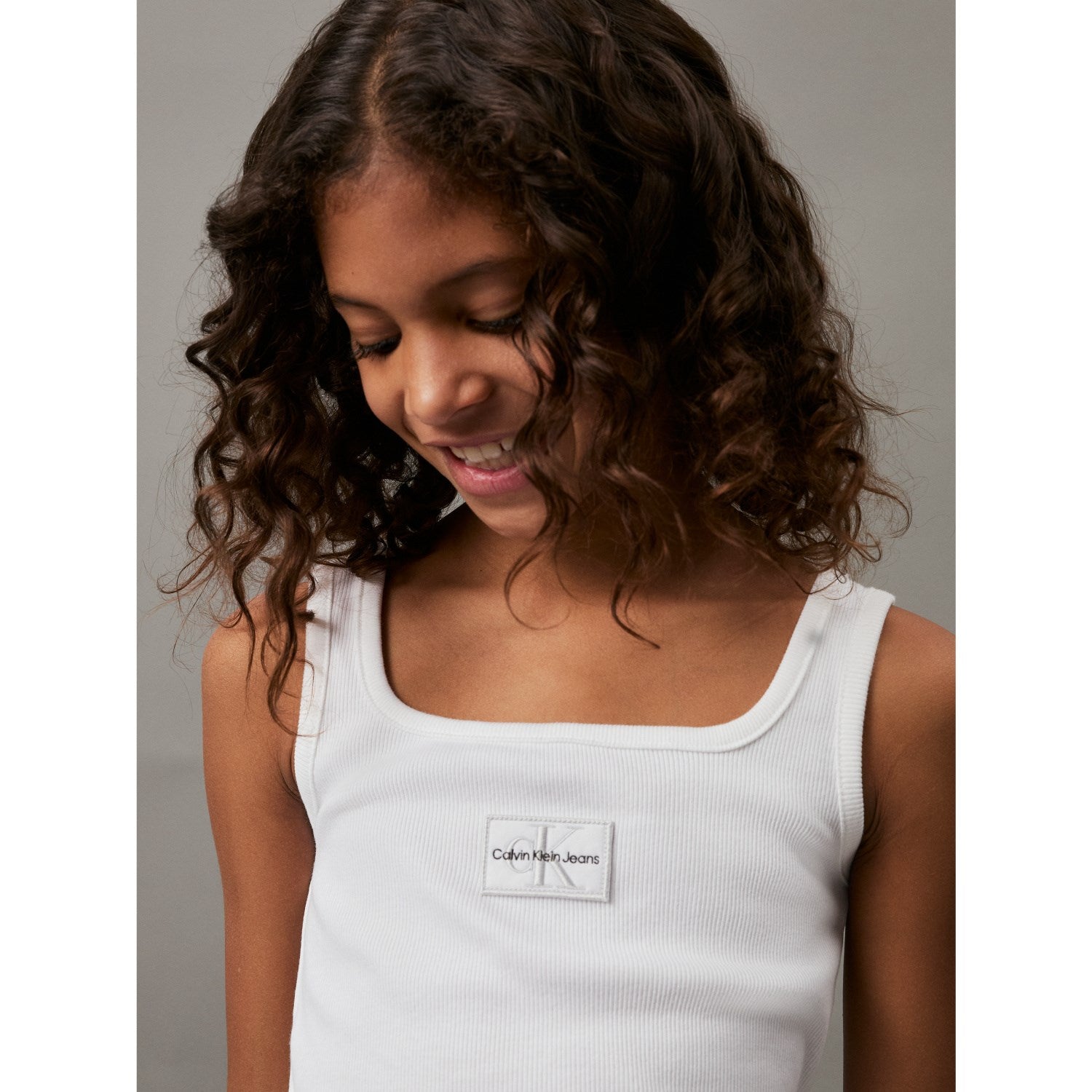 Calvin Klein Rib Badge Tank Top Bright White