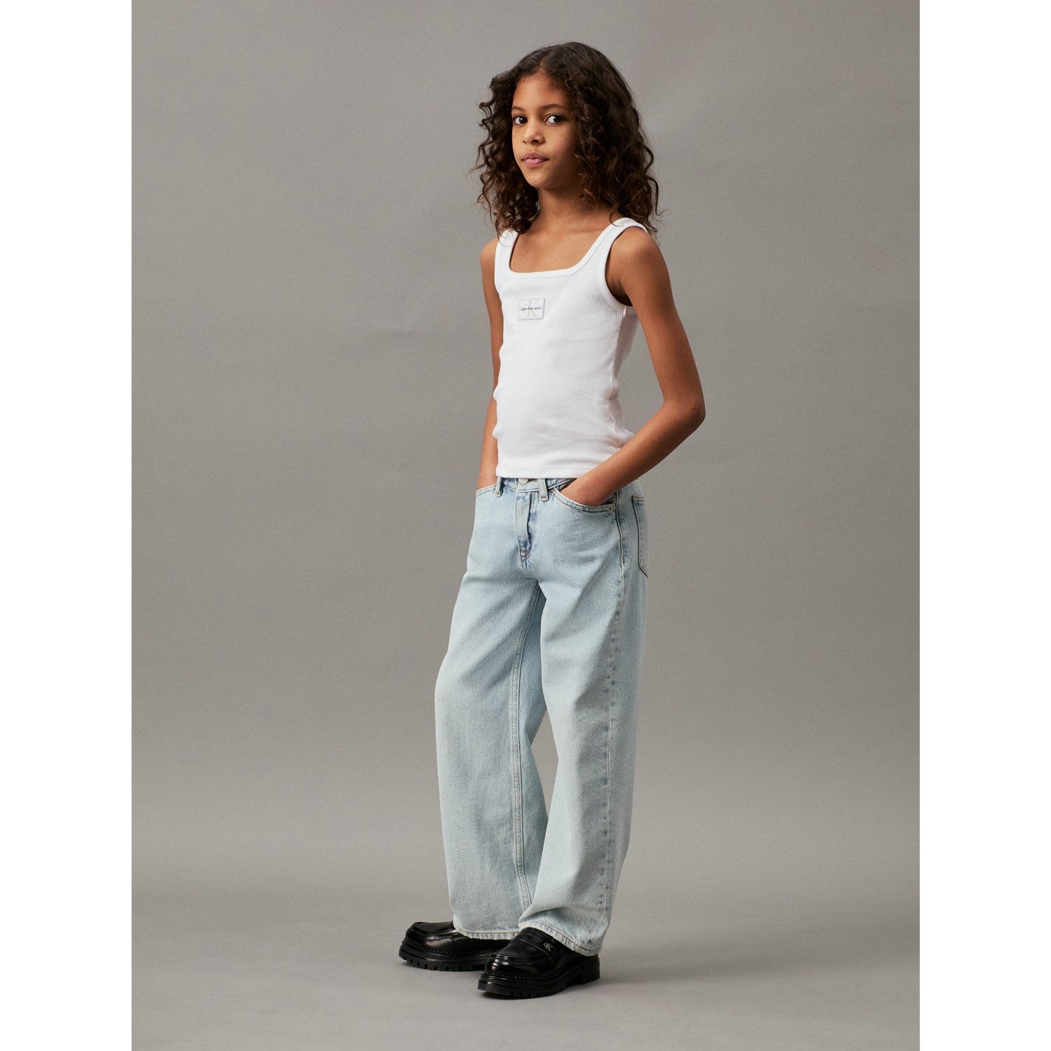 Calvin Klein Rib Badge Tank Top Bright White