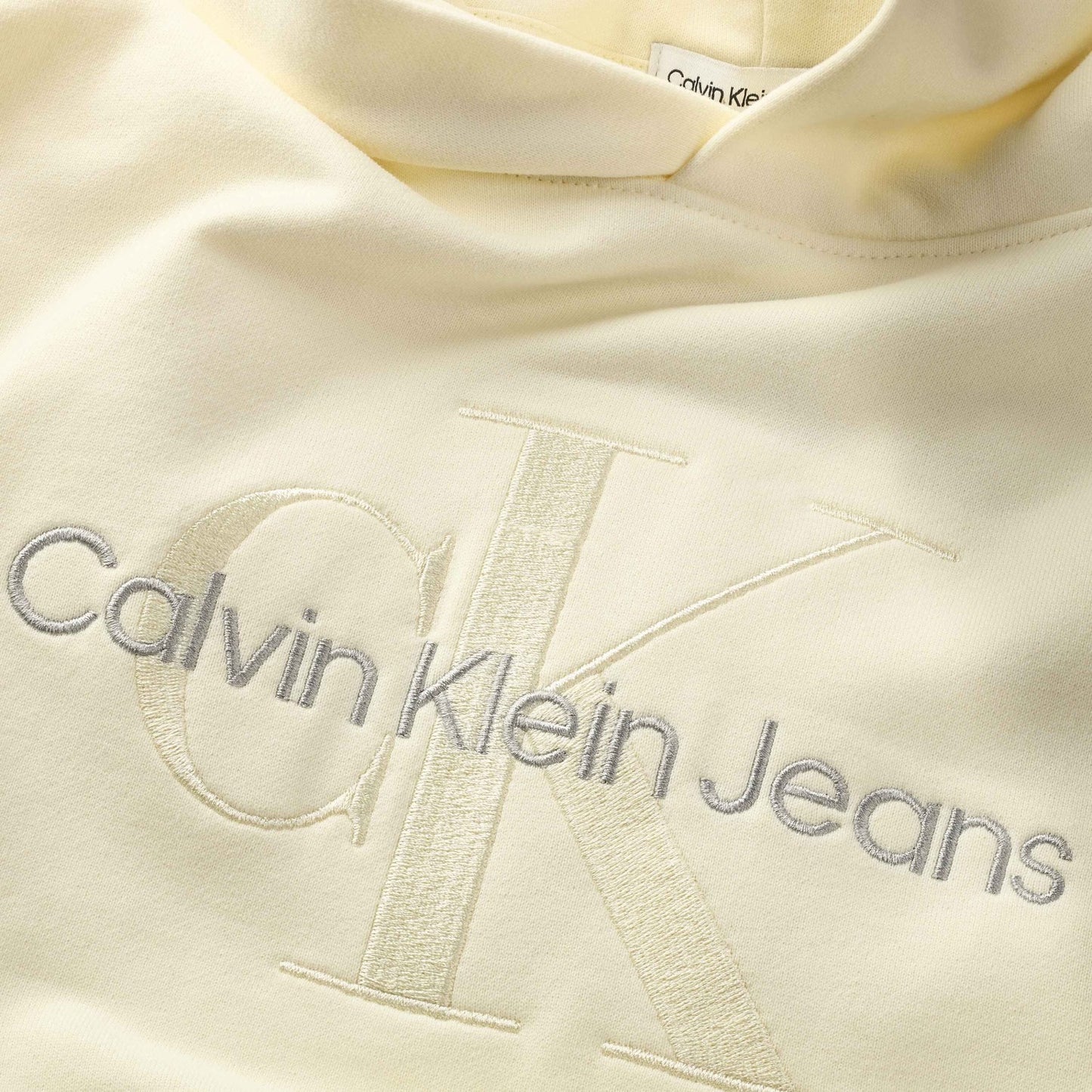Calvin Klein Monogram Embroidery Hoodie Papyrus