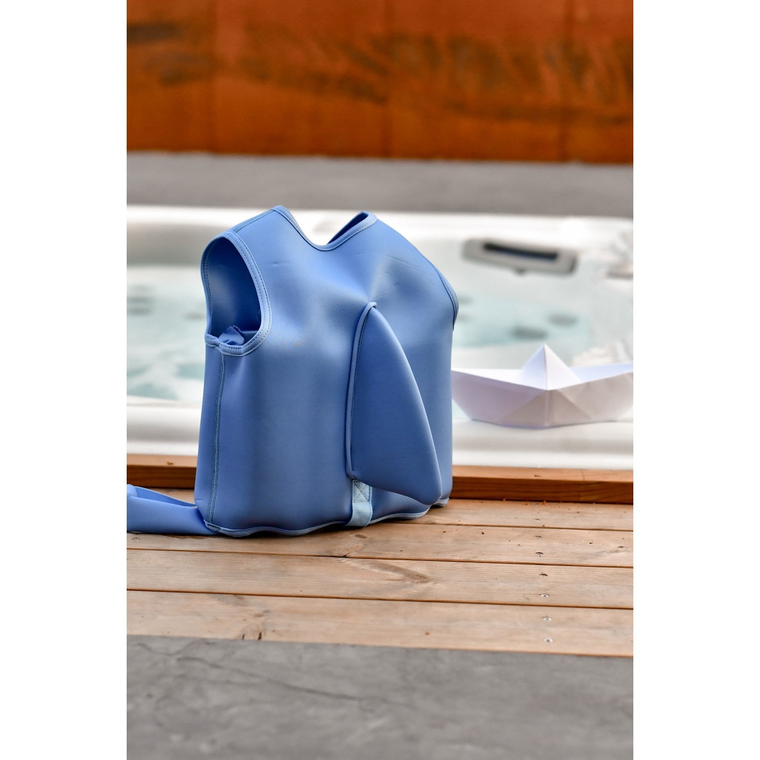 Mikk-Line Swim Vest Solid Faded Denim 2