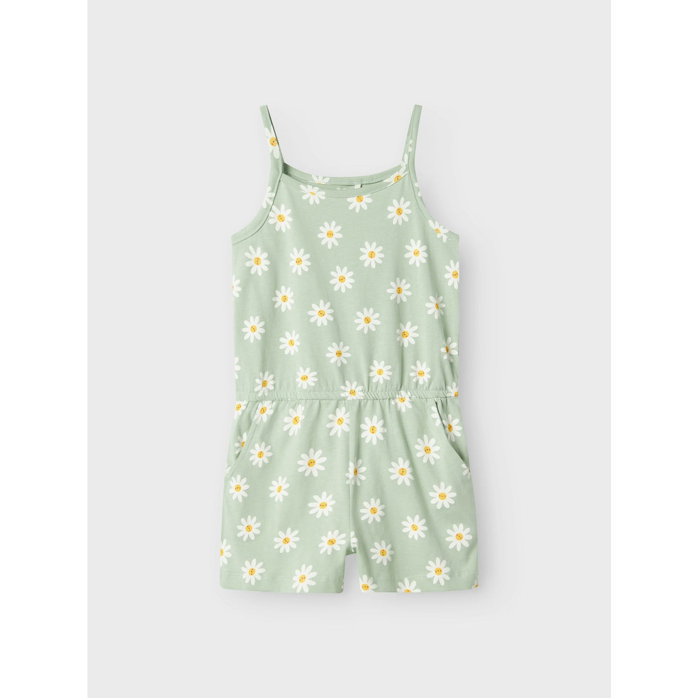 Name It Silt Green Daisy Flowers Vigga Strap Suit Noos