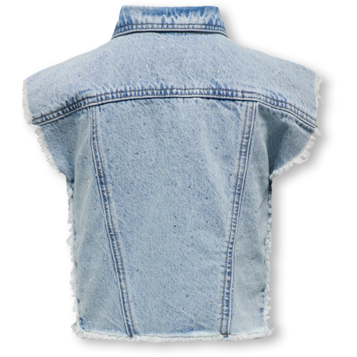 kids ONLY Light Blue Denim Cobain Rhinestone Vest Top
