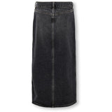 kids ONLY Washed Black Cilla Long Slit Skirt Denim