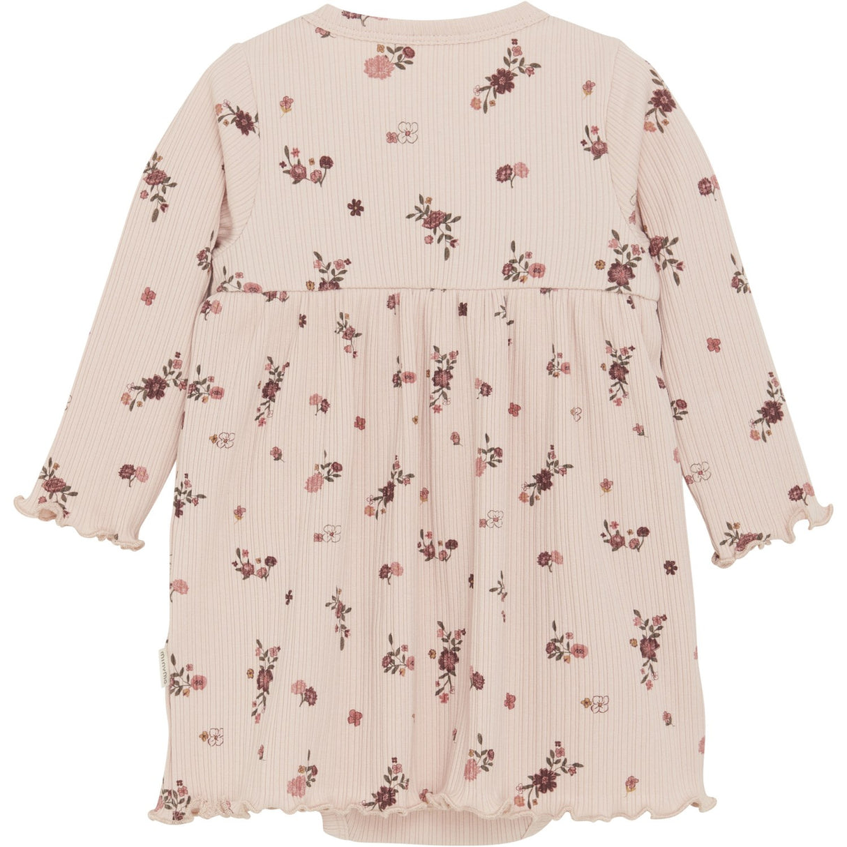 Minymo Sepia Rose Dress AOP Rib
