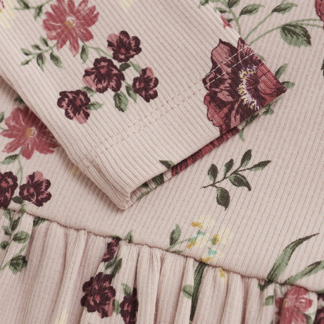 Minymo Sepia Rose Dress AOP Rib