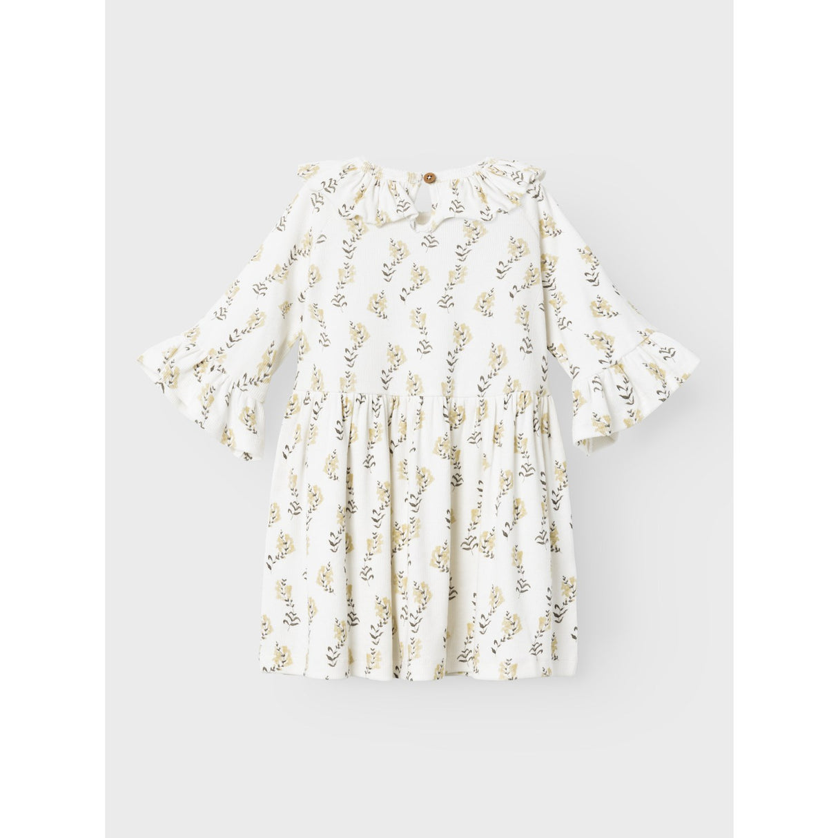 Lil'Atelier Coconut Milk Yellow Flower Gavo 3/4 Loose Dress