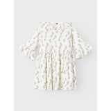 Lil'Atelier Coconut Milk Yellow Flower Gavo 3/4 Loose Dress