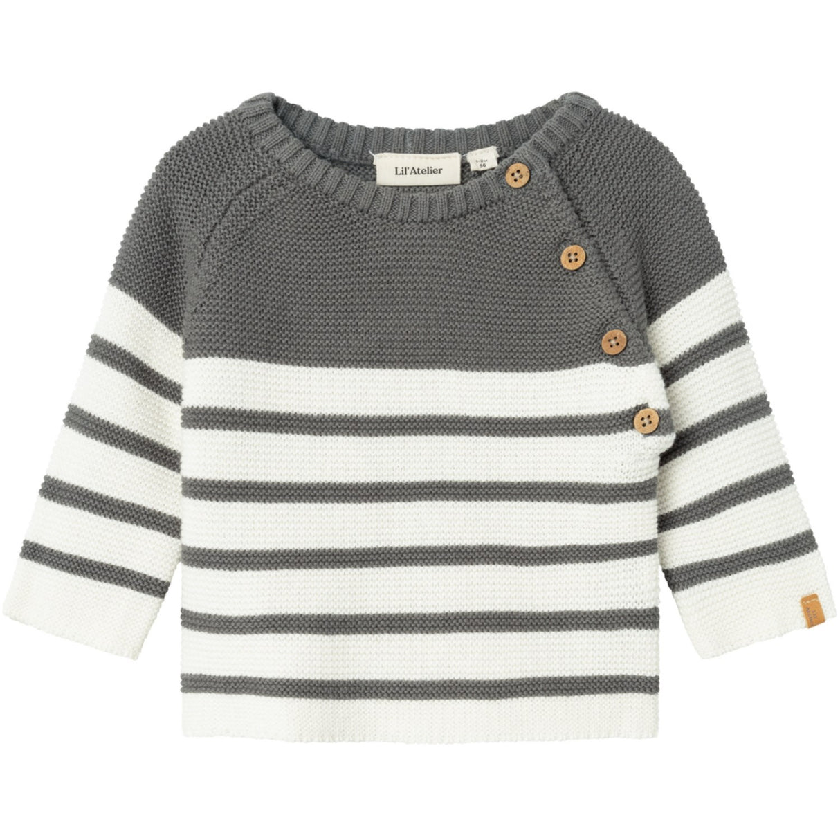 Lil'Atelier Pewter Kadin Wrap Knit Blouse