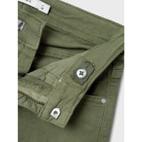 Name It Deep Lichen Green Rose Wide Twill Pants Noos
