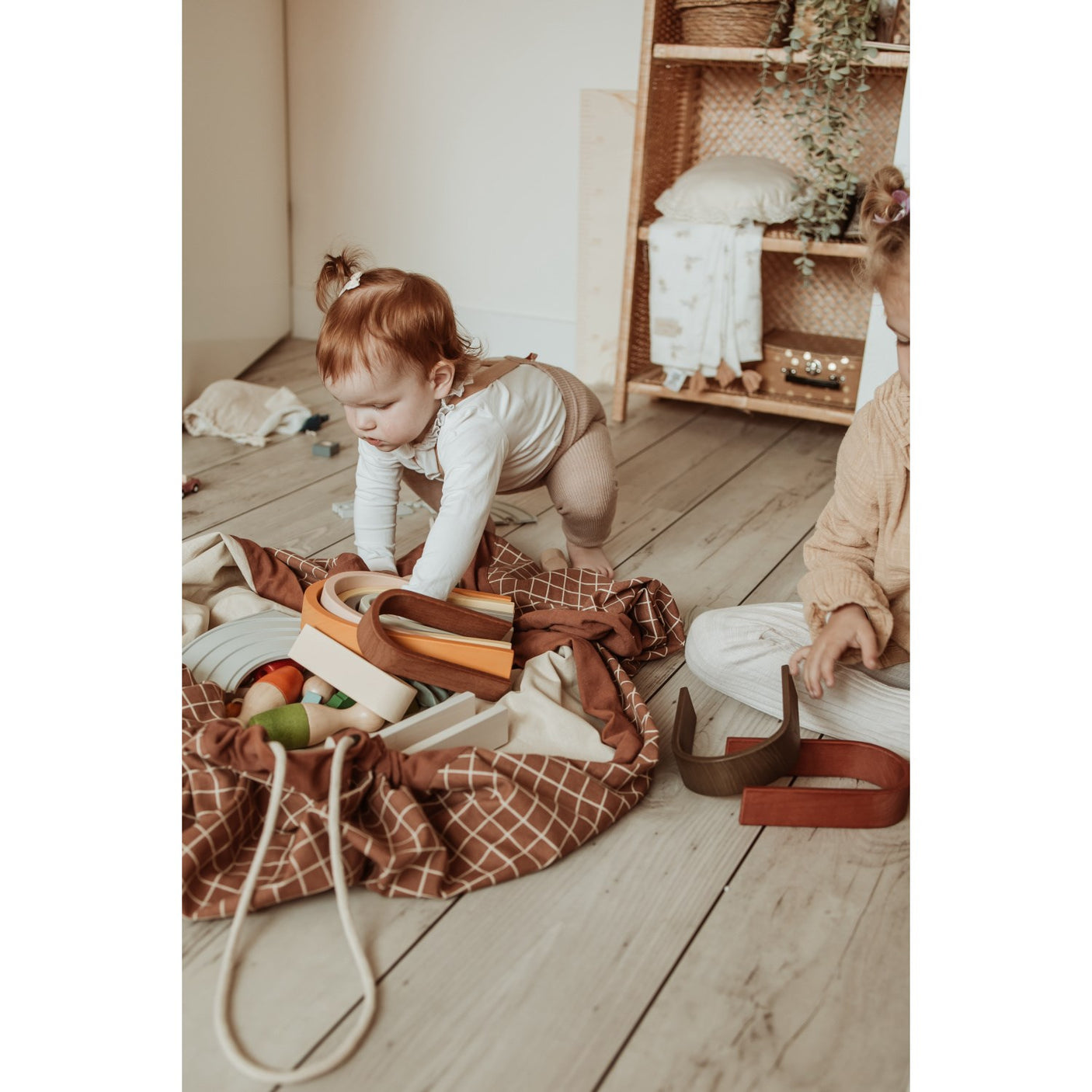 Play&Go Organic Grid Brown 2-in-1 Playmat