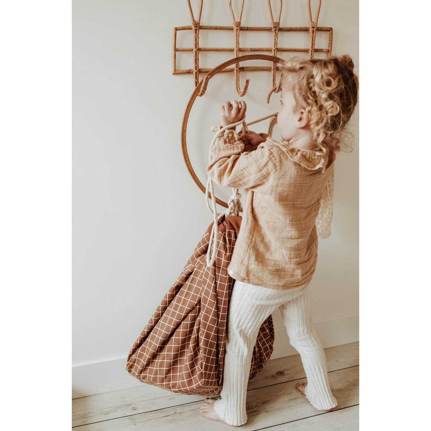 Play&Go Organic Grid Brown 2-in-1 Playmat