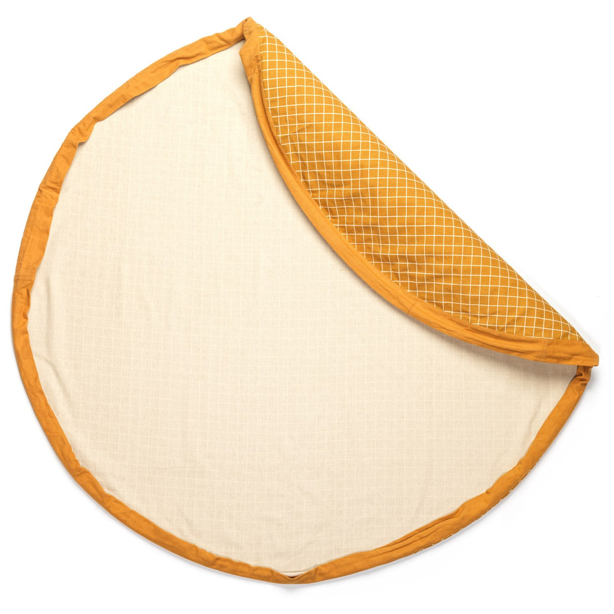 Play&Go Organic Grid Mustard 2-in-1 Playmat