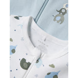 Name It Baby Blue Nightsuit 2-pack Zip Elephant Noos