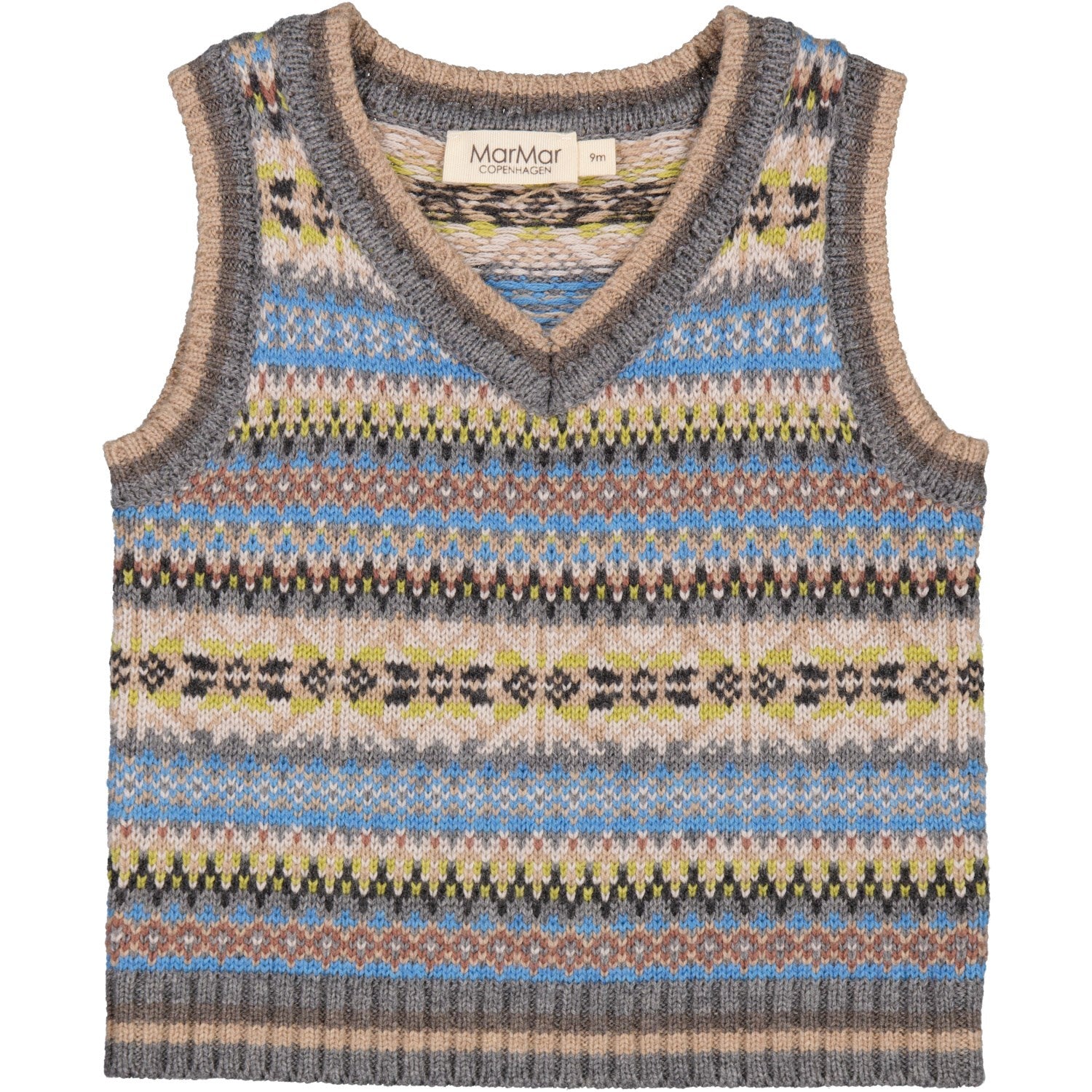 MarMar Light Cotton Wool Fair Isle Taj B Knit Vest