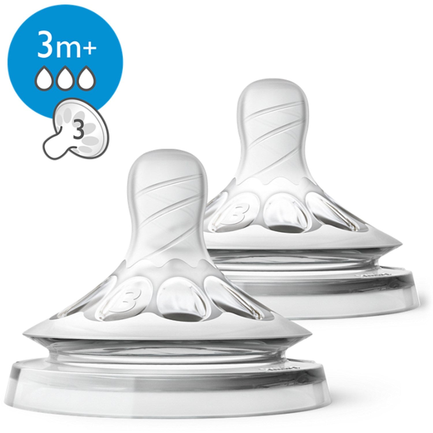 Philips Avent Natural Feeding bottle heads 3 months 2-pack