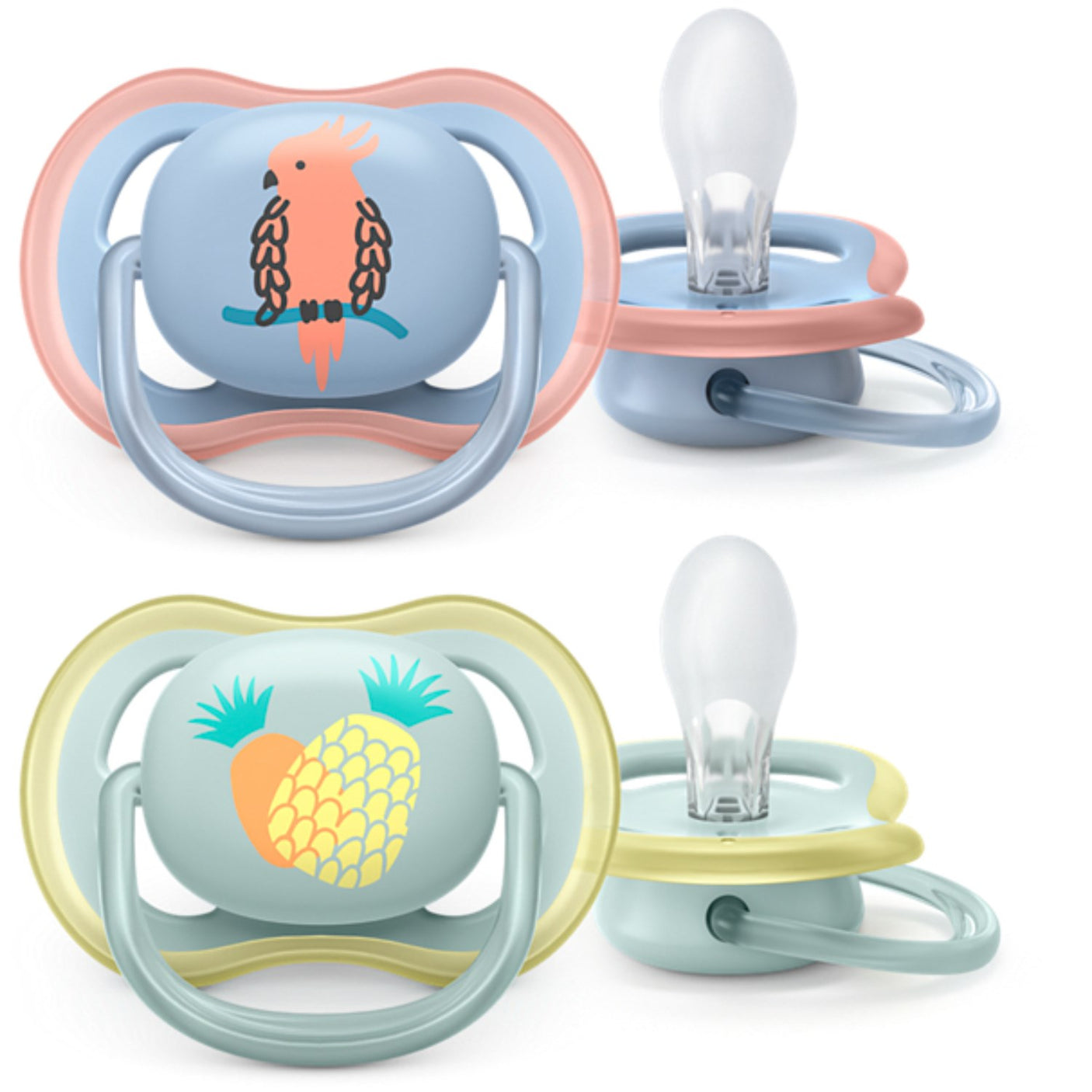 Philips Avent Ultra Air Pacifier 0-6 months Pineapple/Parrot 2-pack