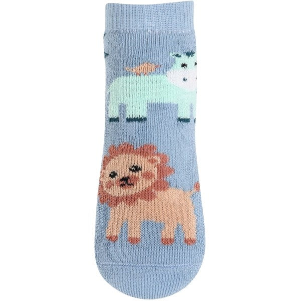MELTON Lion Anti-Slip Socks Faded Demin