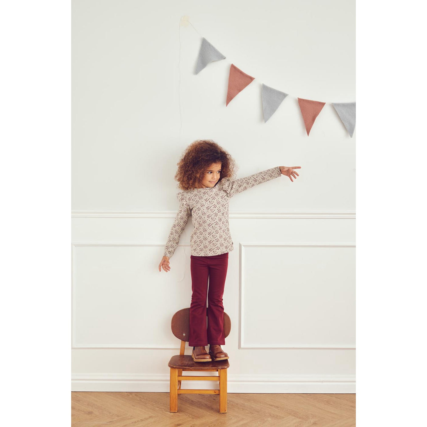 Müsli Soft Green/ Cabernet Love Frill Tee L/S