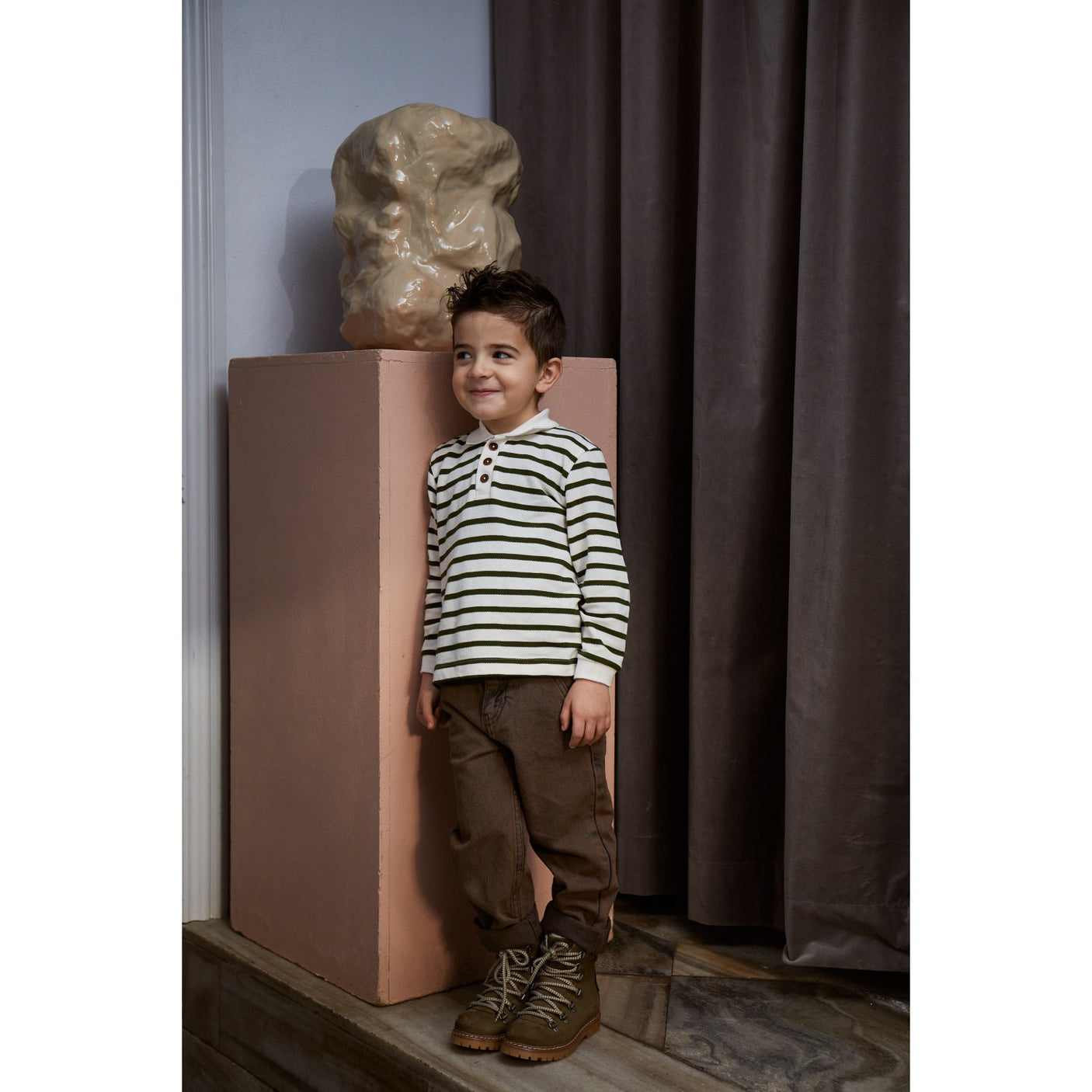 COPENHAGEN COLORS Dk Brown Dyed Organic Junior Jeans, Regular Fit