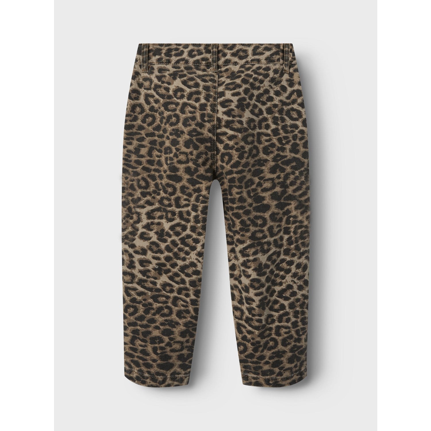 Name It Silver Mink Leopard Bella Twill Mom Pants