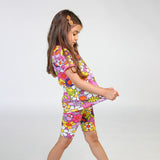Småfolk Spring Pink Cycling Shorts With Flowers