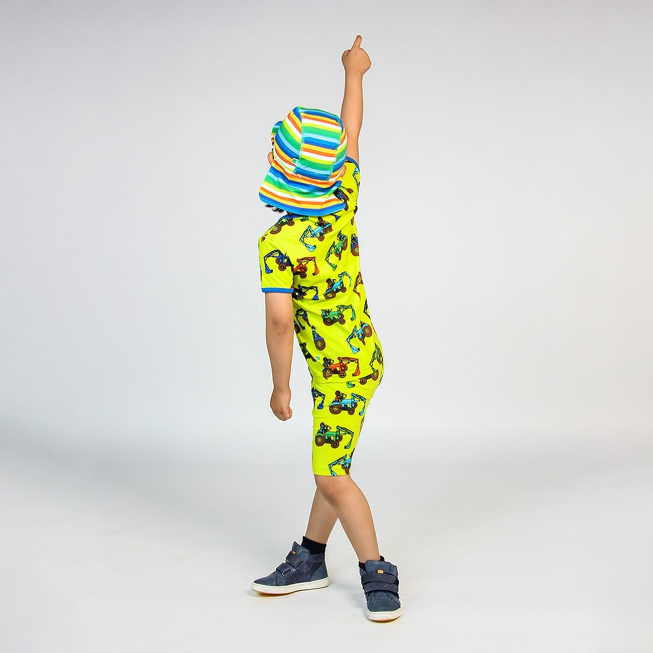 Småfolk Bright Green Cycling Shorts With Tractors